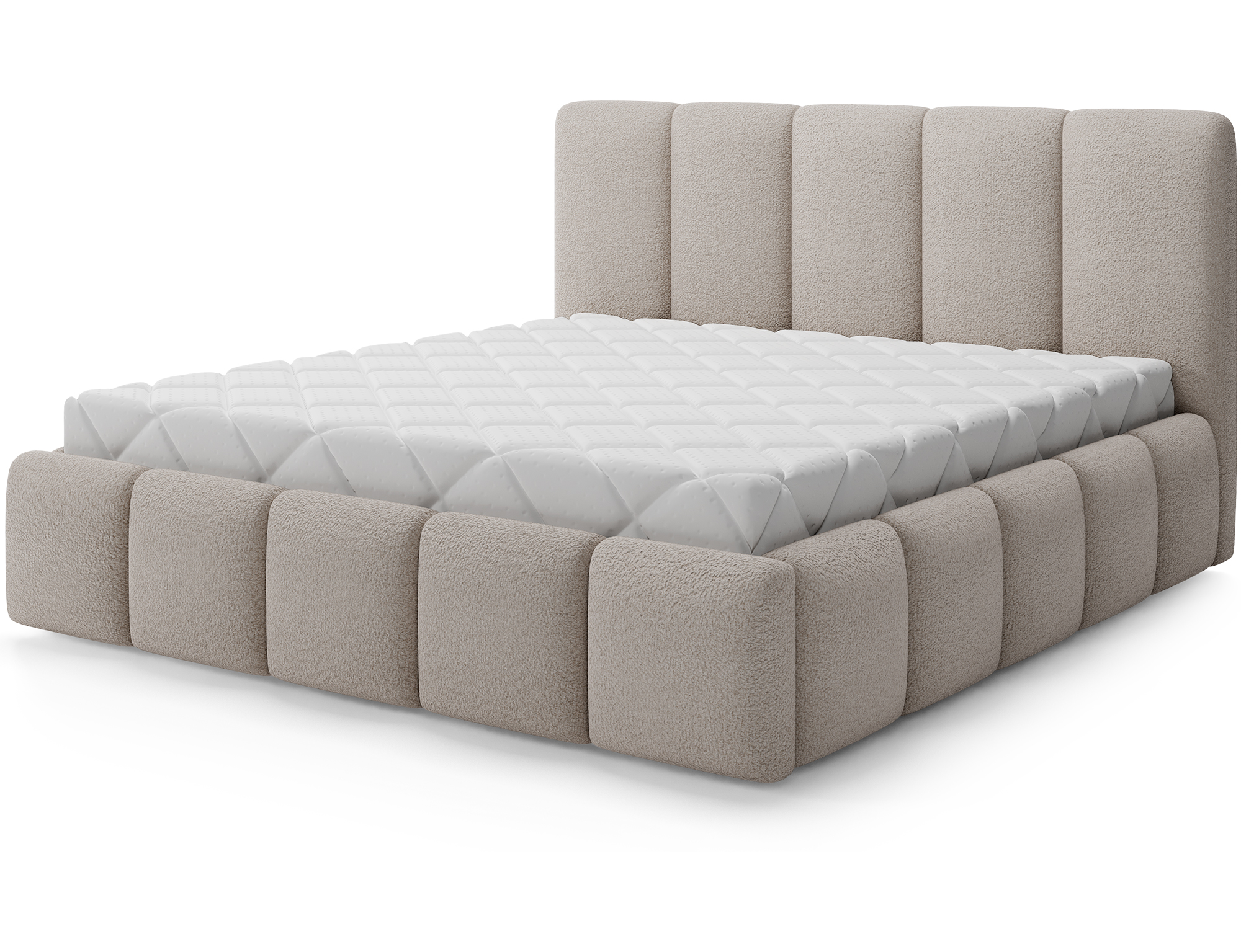 Postel Edvige + drevený karkas + štandardný zdvíhač + Kontajner 140x200