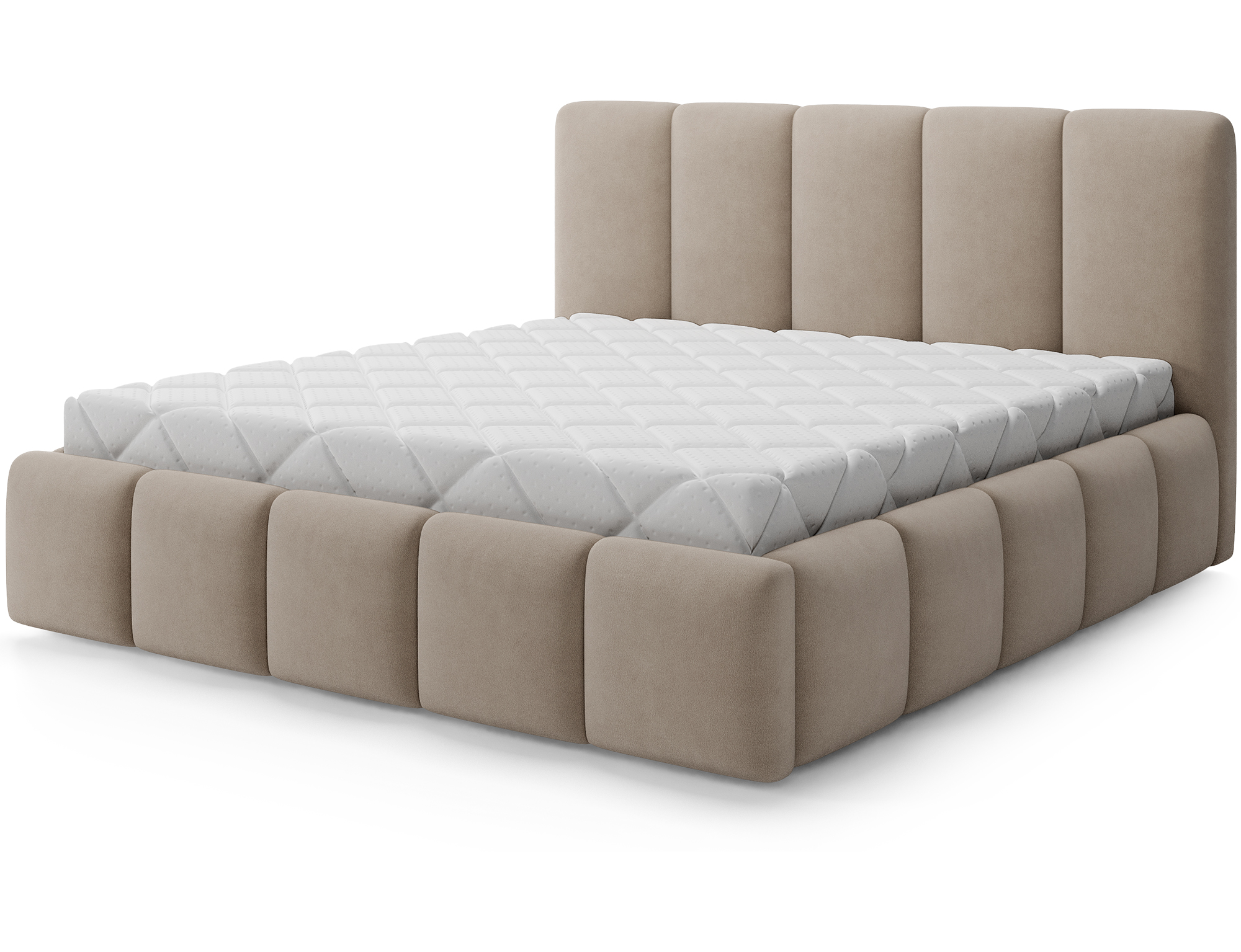 Postel Edvige + drevený karkas + štandardný zdvíhač + Kontajner 140x200