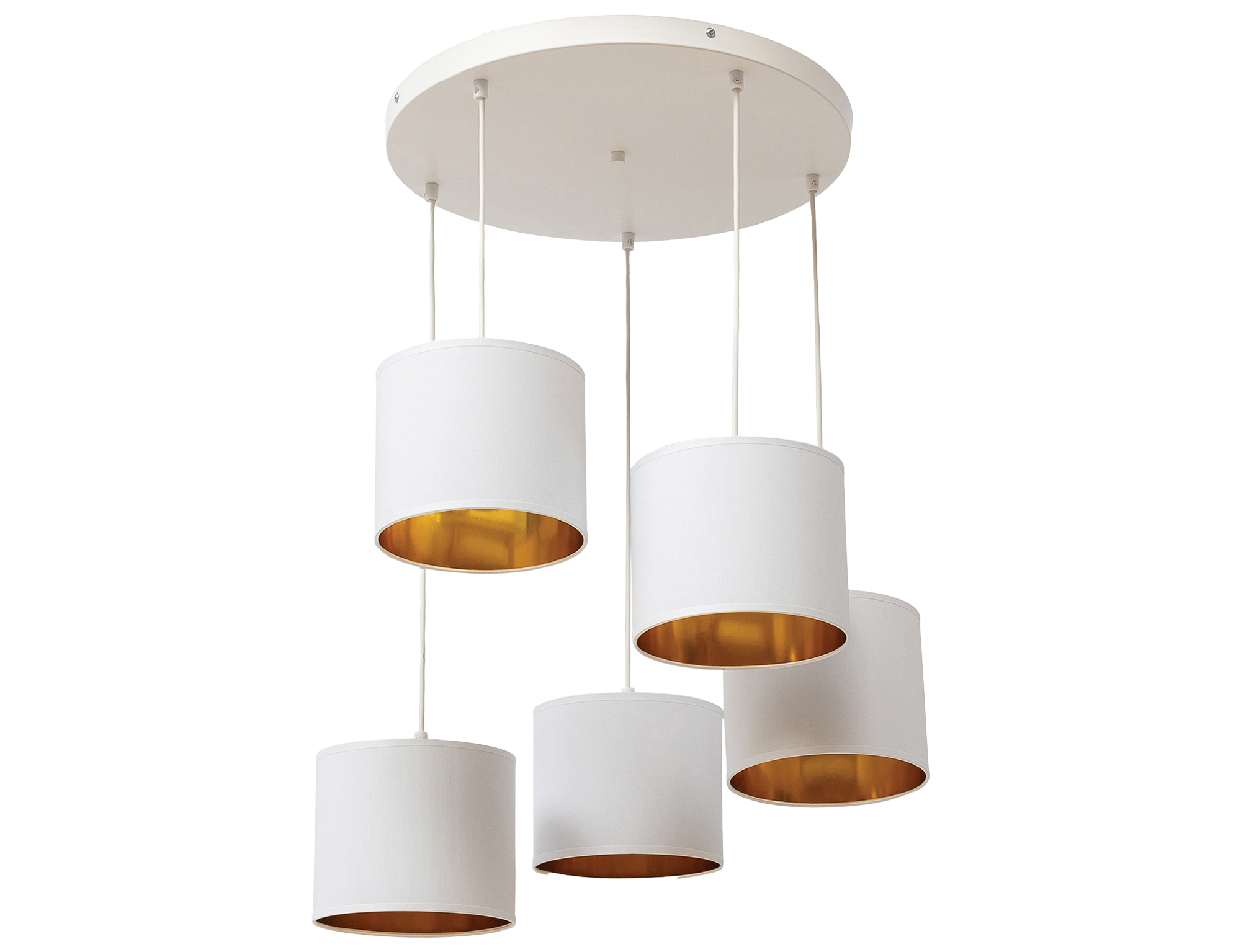 Vespillo, 58x58x115cm zavesená 5 biely/zlatý