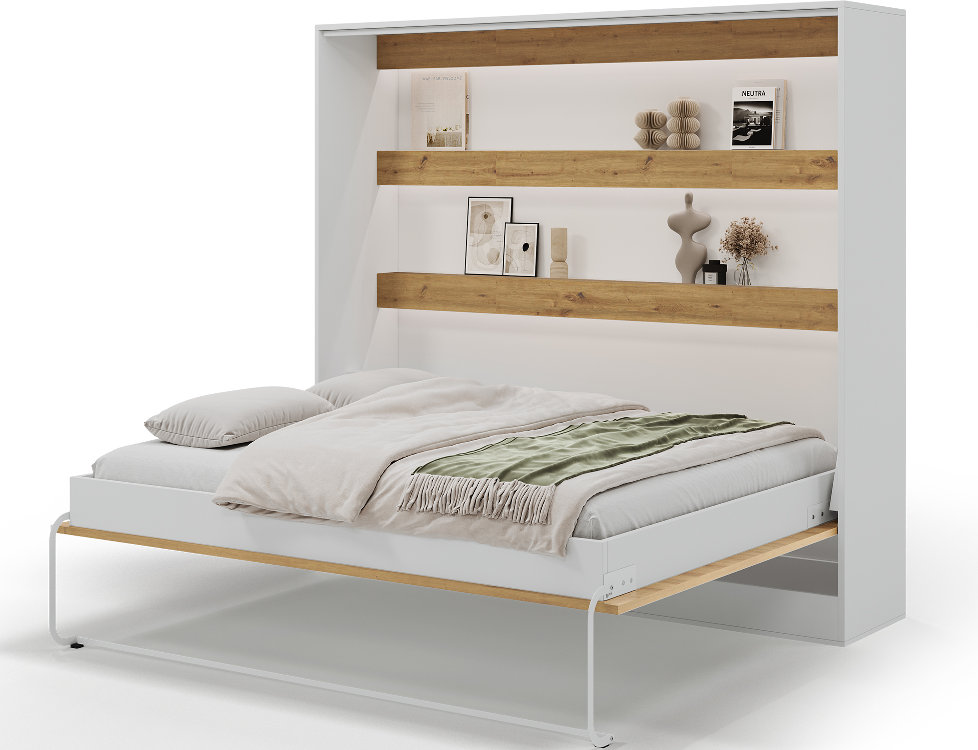 Devesto Sklápacia posteľ Horizontálna 160 Dub Artisan LED