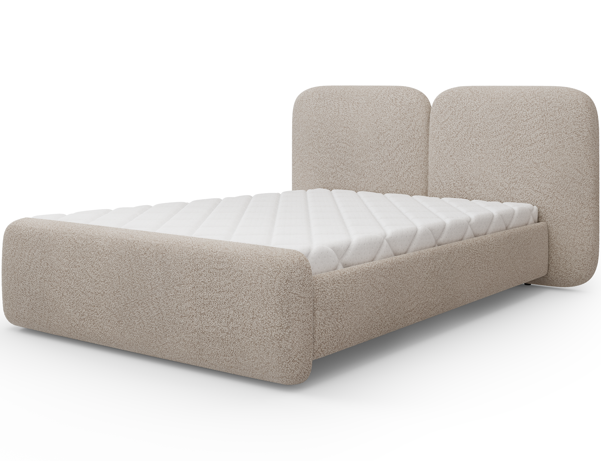 Posteľ Ollival 180x200 s kovovým roštom a úložným priestorom, béžový velúr